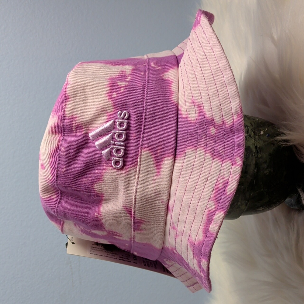 Adidas Purple and White Tie-Dye Bucket Hat